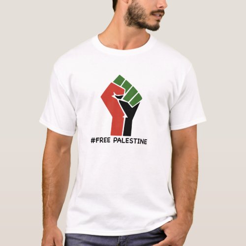 Free Palestine T_shirt Fist with Palestinian flag T_Shirt