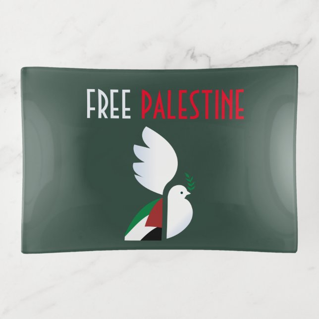Free Palestine Trinket Tray – Human Rights  (Front)