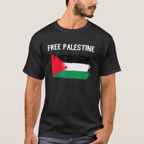 Free Palestine Vintage Distressed Palestinian Flag T_Shirt