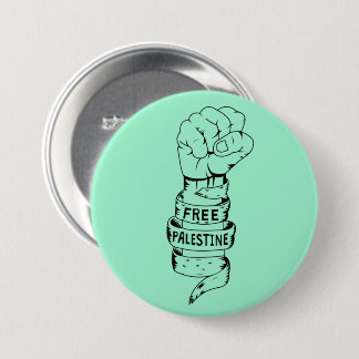 Free Palestine Vintage Fist Palestinian Button
