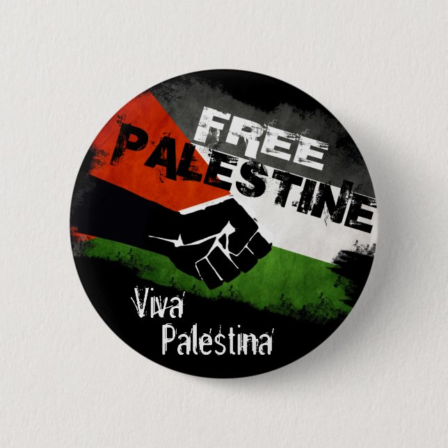 Free Palestine - Viva Palestina Button (Front)