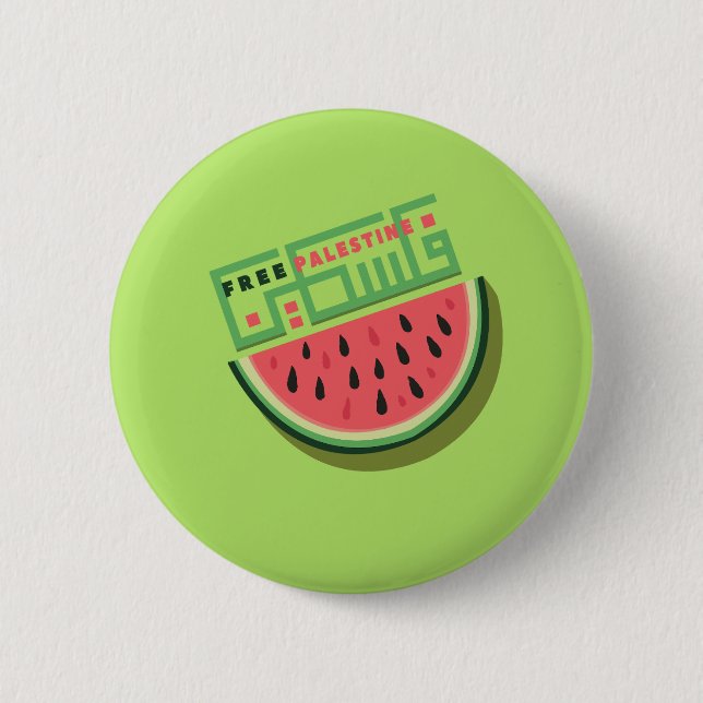 FREE PALESTINE WATERMELON BUTTON (Front)