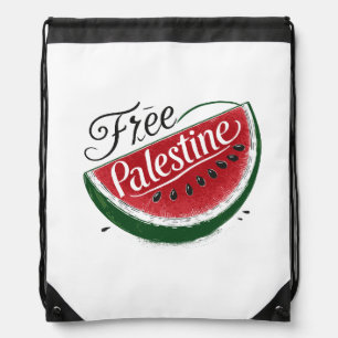 free Palestine Watermelon Drawstring Bag