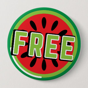 Free Palestine watermelon- Freedom for Palestinian Button