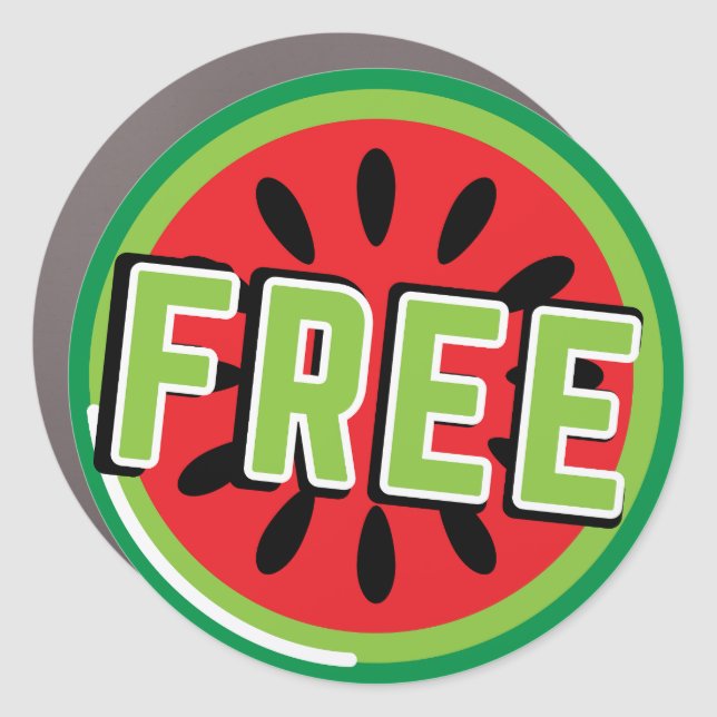Free Palestine watermelon- Freedom for Palestinian Car Magnet (Front)