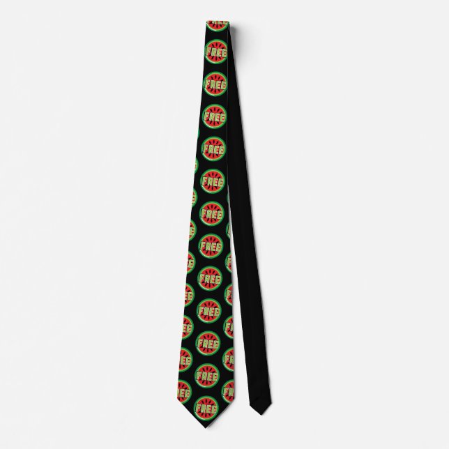 Free Palestine watermelon- Freedom for Palestinian Neck Tie (Front)