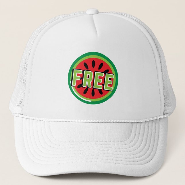 Free Palestine watermelon- Freedom for Palestinian Trucker Hat (Front)