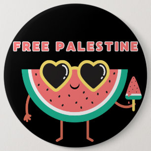free palestine Watermelon Palestine cute colorful  Button