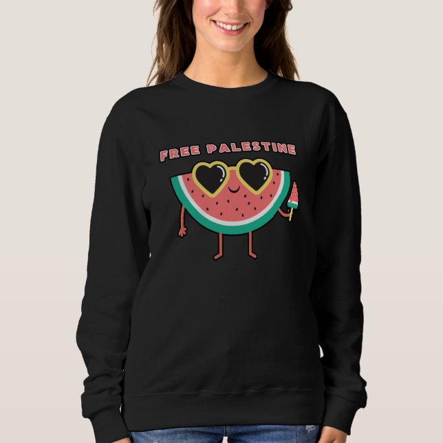 free palestine Watermelon Palestine cute colorful  Sweatshirt (Front)