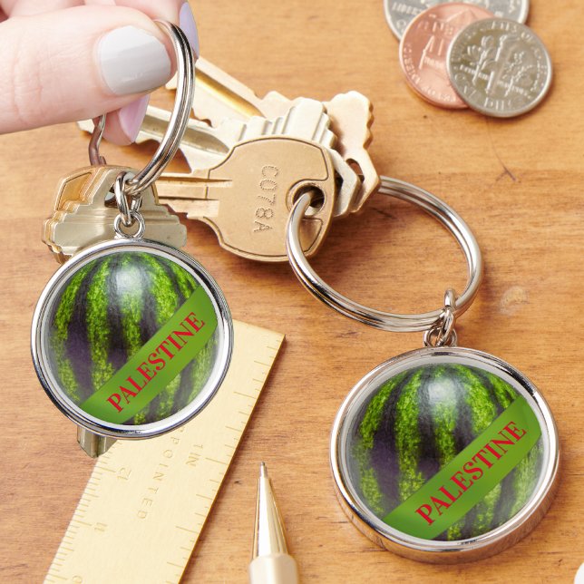 Free Palestine watermelon Support for gaza Keychain (Creator Uploaded)