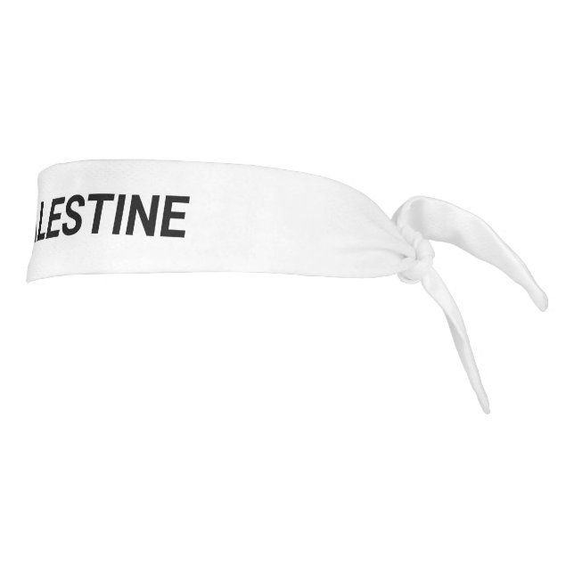 Free Palestine white black custom text simple Tie Headband (Rotate 90)