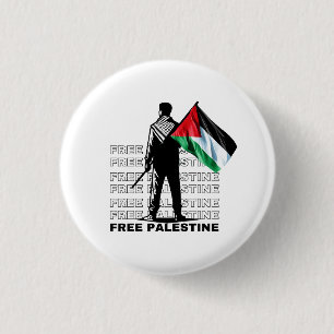 FREE PALESTINE WHITE BUTTON
