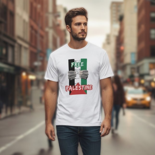 FREE PALESTINE white t-shirt for man (Creator Uploaded)