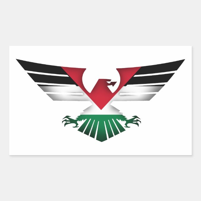 FREE PALESTINE - WINGS OF FREEDOM RECTANGULAR STICKER (Front)