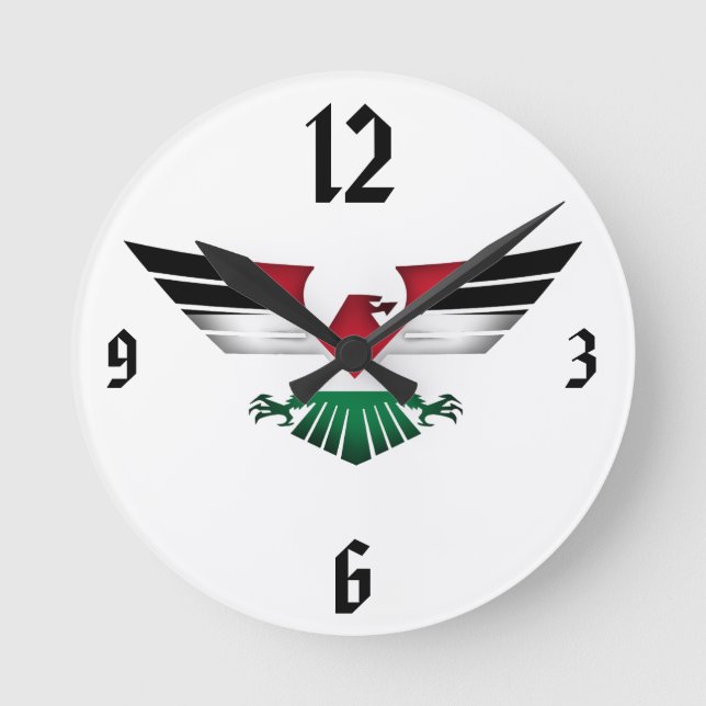 FREE PALESTINE - WINGS OF FREEDOM ROUND CLOCK (Front)