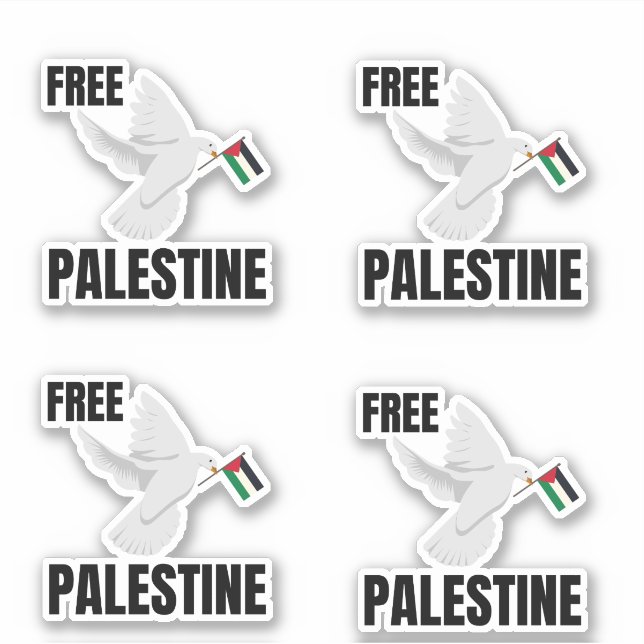 FREE PALESTINE WITH PEACE DOVE STICKER (Front)