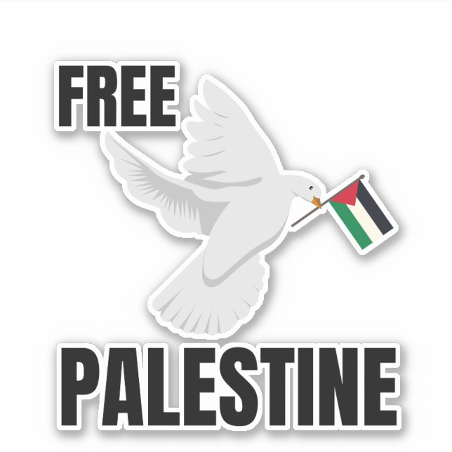 FREE PALESTINE WITH PEACE DOVE STICKER (Front)