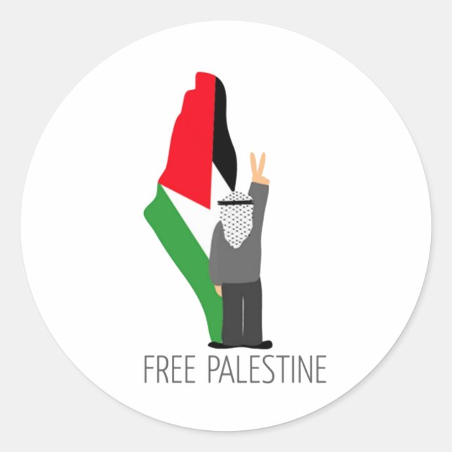Free Palestine with the right of return Classic Round Sticker (Front)