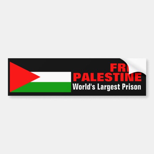 FREE PALESTINE WORLDS LARGEST PRISON bumperstikr Bumper Sticker