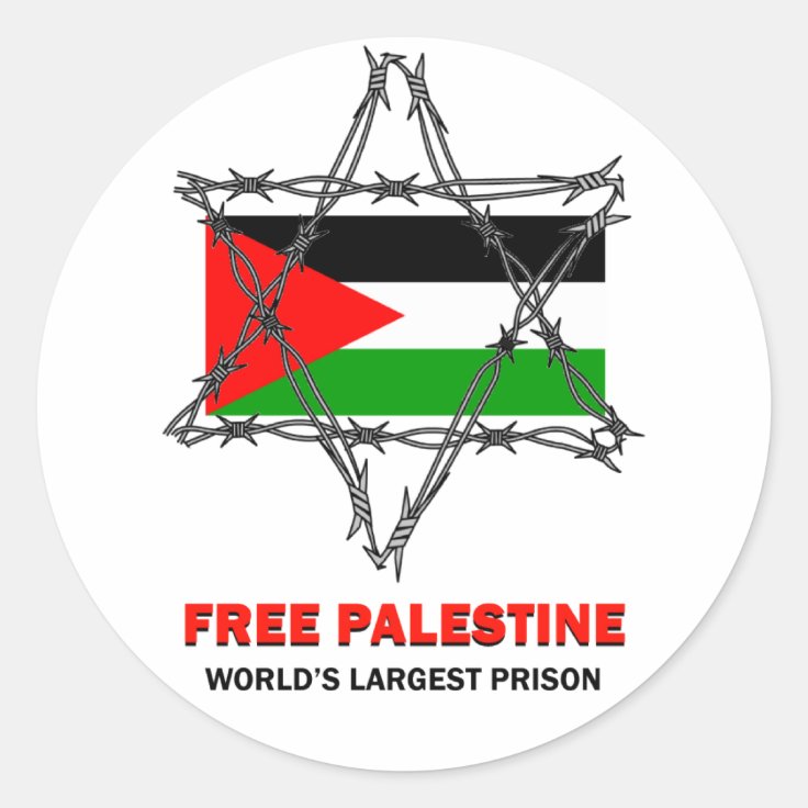 FREE PALESTINE: WORLD'S LARGEST PRISON STICKER | Zazzle