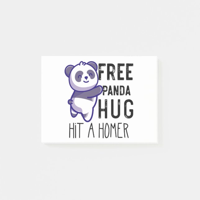Free Panda Hugs Hit A Homer Panda Lovers Gifts Post-it Notes (Front)