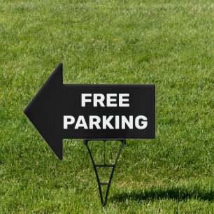 FREE PARKING Arrow Shaped Lawn Sign