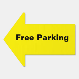 Free Parking Arrow Sign