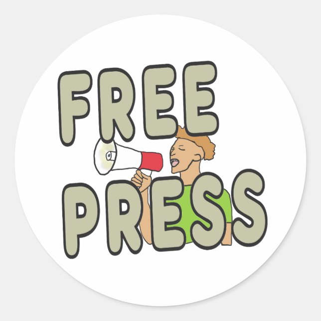 Free Press Classic Round Sticker (Front)