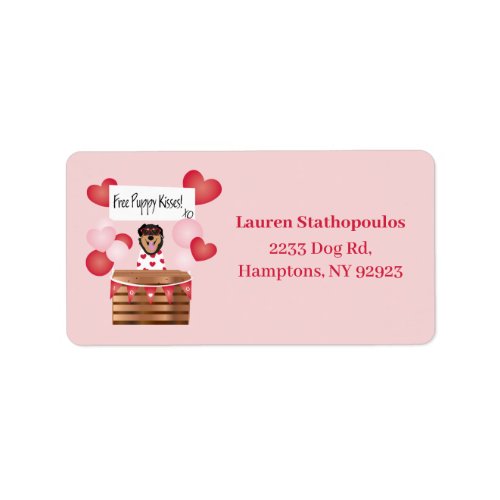 Free Puppy Kisses Valentine Dog  Label