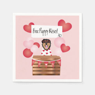 Free Puppy Kisses Valentine Dog Napkins