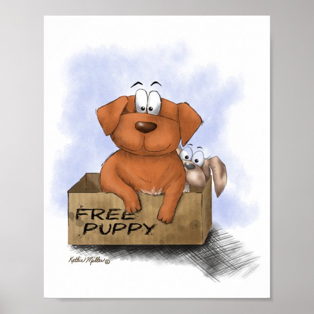 Free Puppy Plus 1 Cartoon Poster (Front)