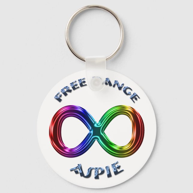 Free Range Aspie Keychain (Front)