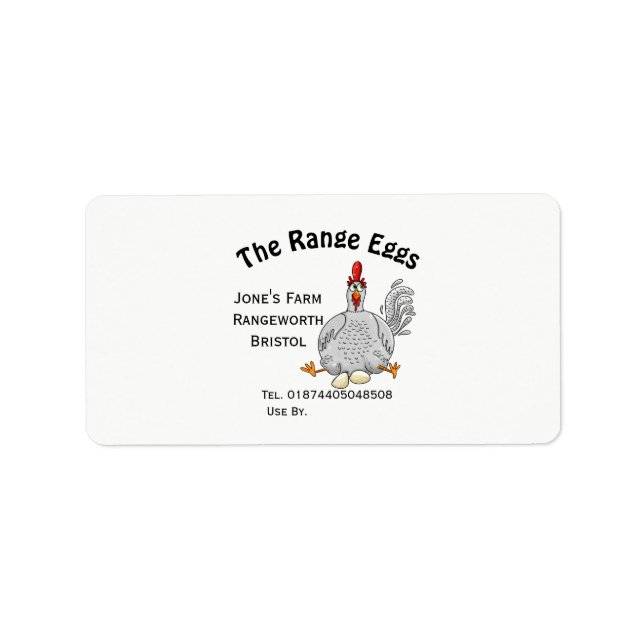 free range egg box Label farm shop (Front)