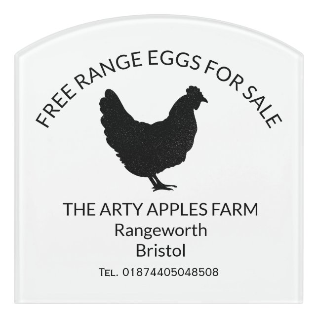 FREE RANGE EGGS FOR SALE FARMERS DOOR SIGN (Contour Front)