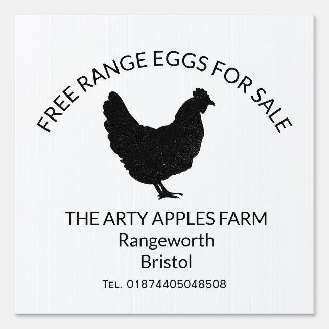 FREE RANGE EGGS FOR SALE FARMERS SIGN (Front)