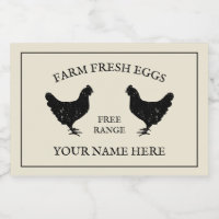 Free range farm fresh eggs chicken silhouette