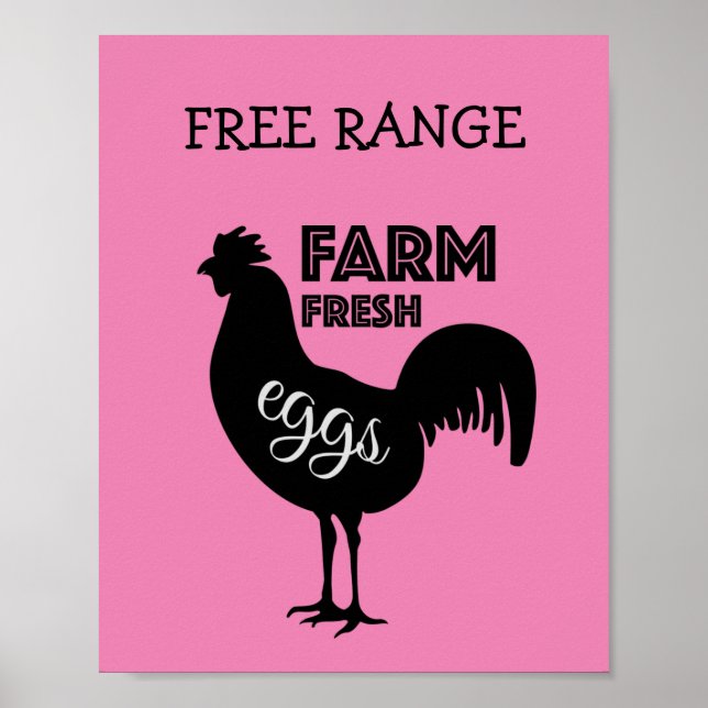 Free Range Farm Fresh Eggs Poster (Front)