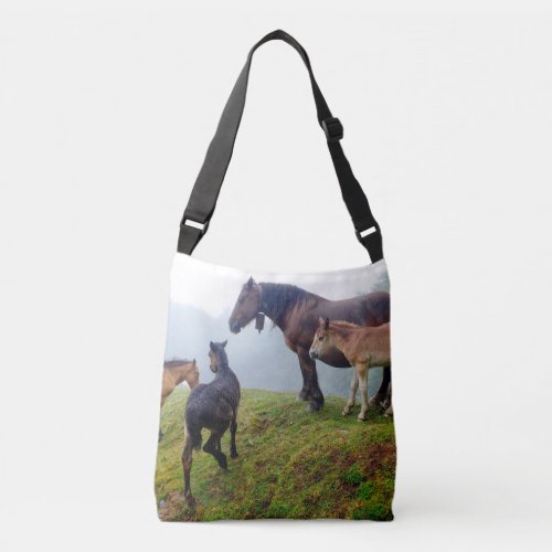 Free range horses crossbody bag
