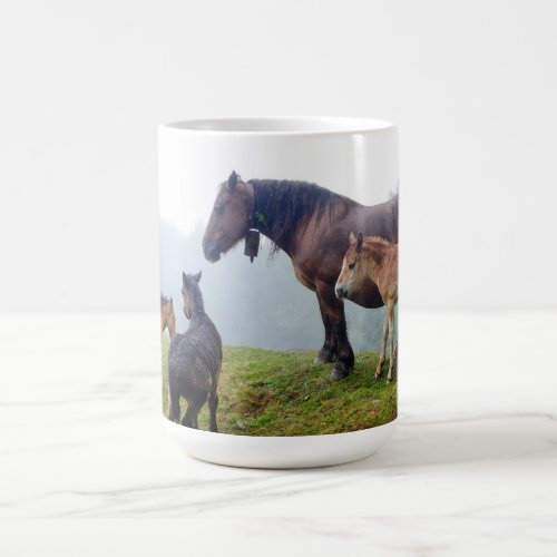 Free range horses magic mug