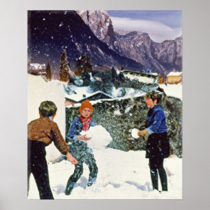 Free Range Kids in Winter Poster