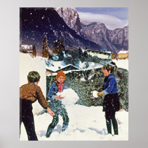 Free Range Kids in Winter Poster