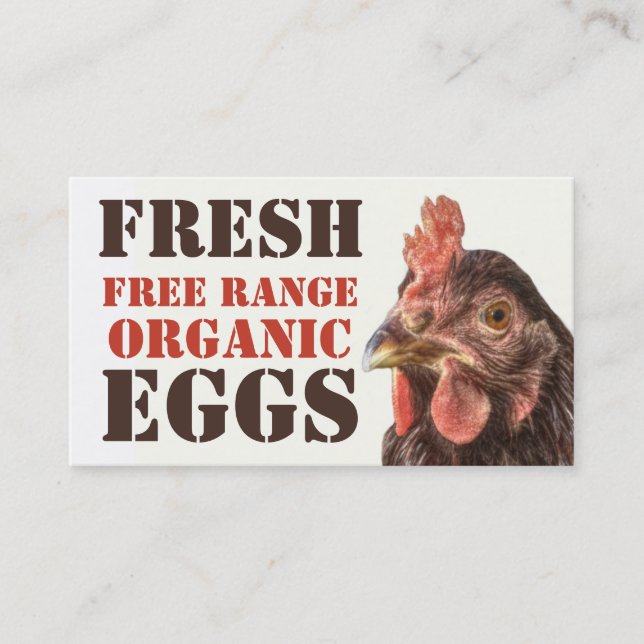 Free Range Organic Eggs - Layer Chicken Business Card (Front)