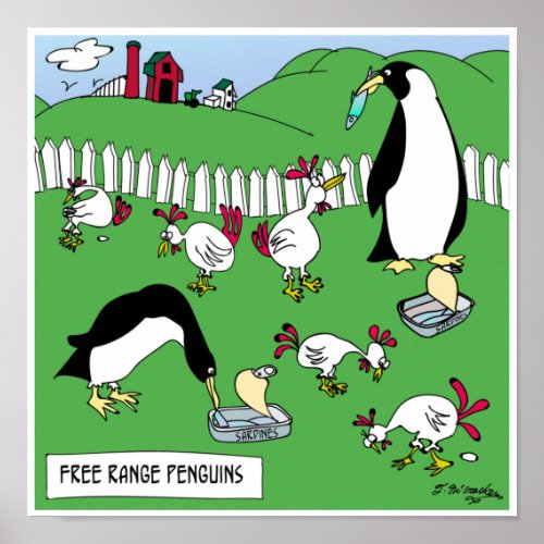 Free Range Penguins Poster
