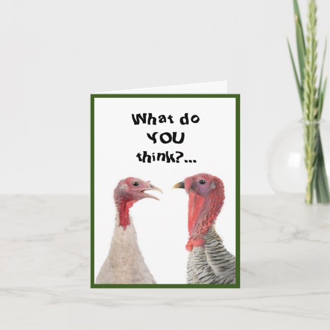 Free-Range Turkey humor Thanksgiving Card (Front)