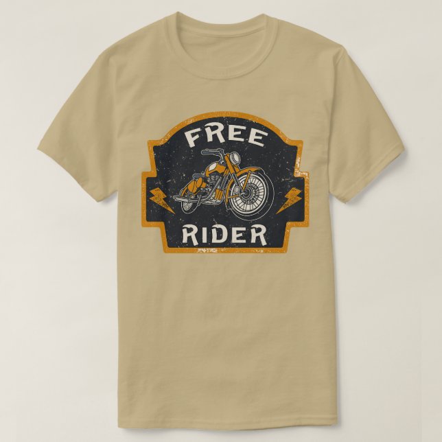Free Rider Motorcycle Biker Vintage  T-Shirt (Design Front)