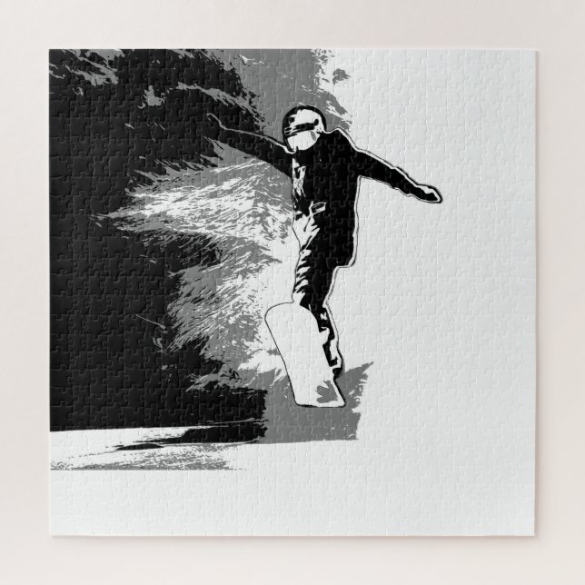 Free-riding- Snowboarder  Jigsaw Puzzle (Vertical)