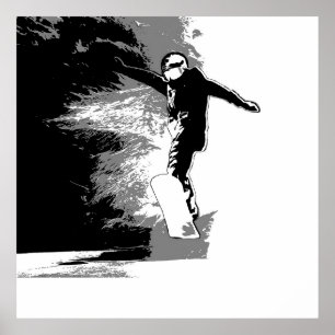 Free-riding- Snowboarder   Poster