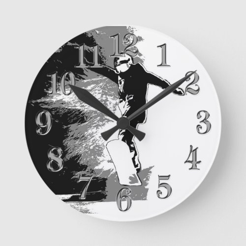 Free_riding _ Snowboarder   Round Clock