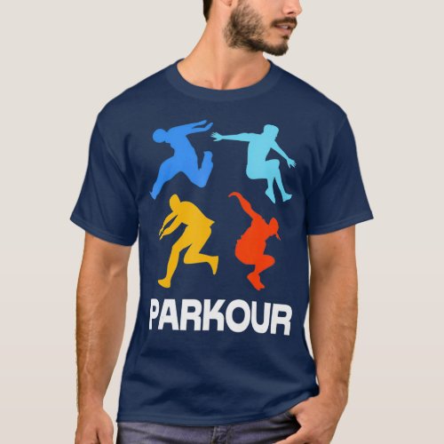 Free Running Backflip Jumping Stunt Boy Parkour T_Shirt