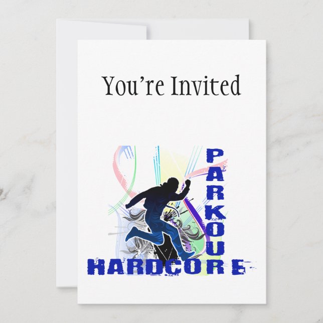 Free Running Parkour Hardcore Invitation (Front)
